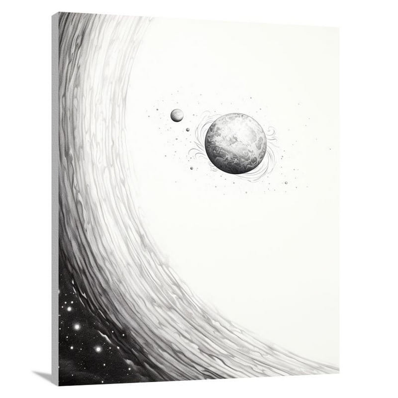 Celestial Embrace: Earth's Galactic Kiss - Canvas Print