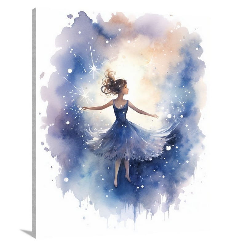 Celestial Fairy: A Starlit Soar - Canvas Print