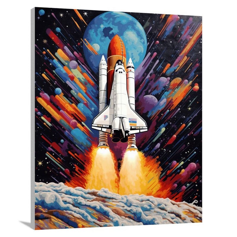 Celestial Journey: Space Shuttle - Pop Art - Canvas Print