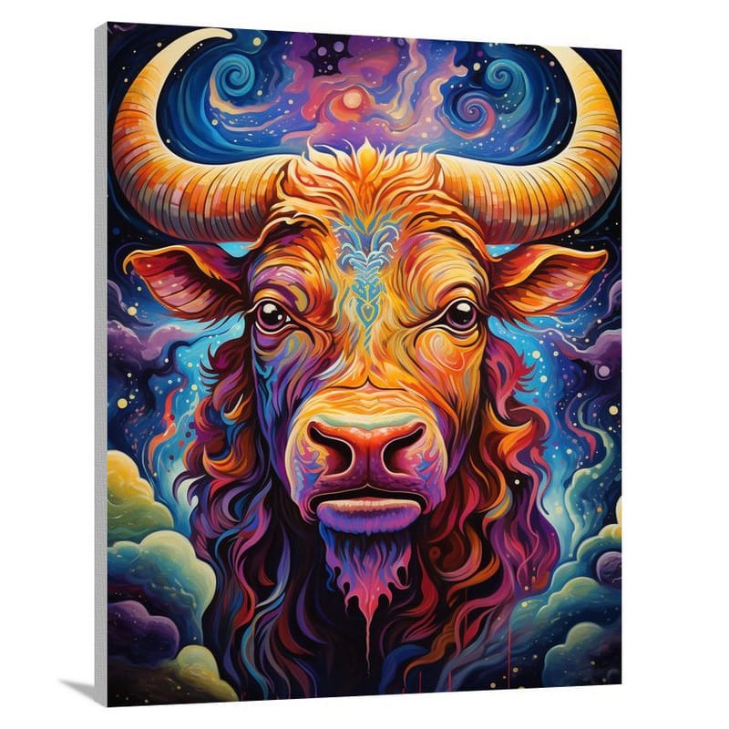 Celestial Resilience: Taurus - Pop Art - Canvas Print
