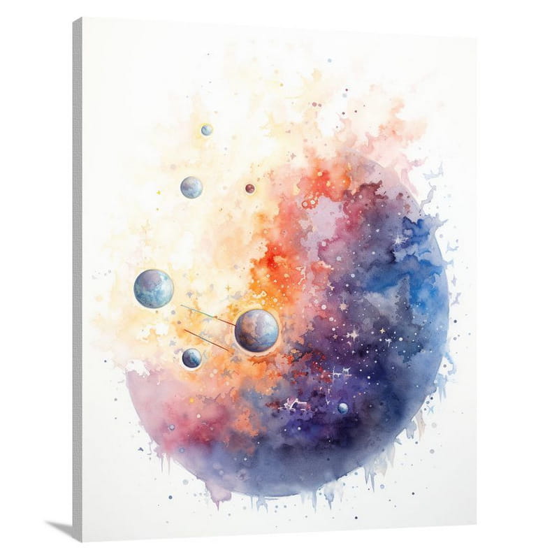 Celestial Serenade: Moon's Cosmic Chorus - Canvas Print
