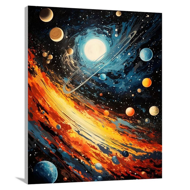 Celestial Storm: Solar System - Canvas Print