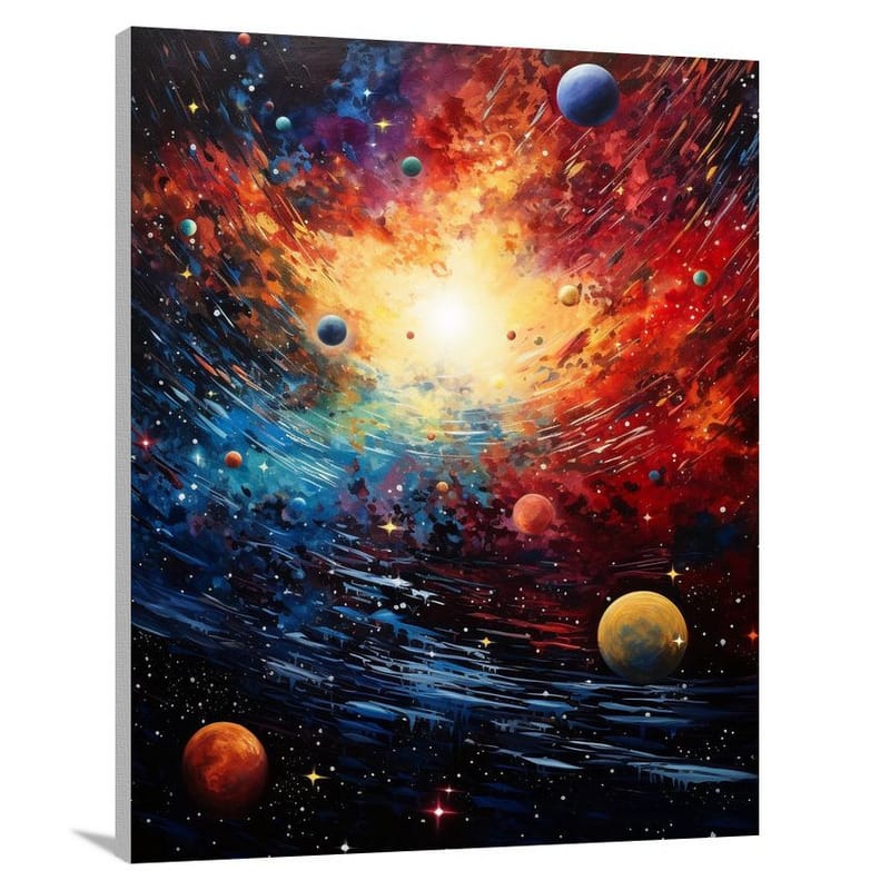Celestial Symphony: Earth's Cosmic Blend - Canvas Print