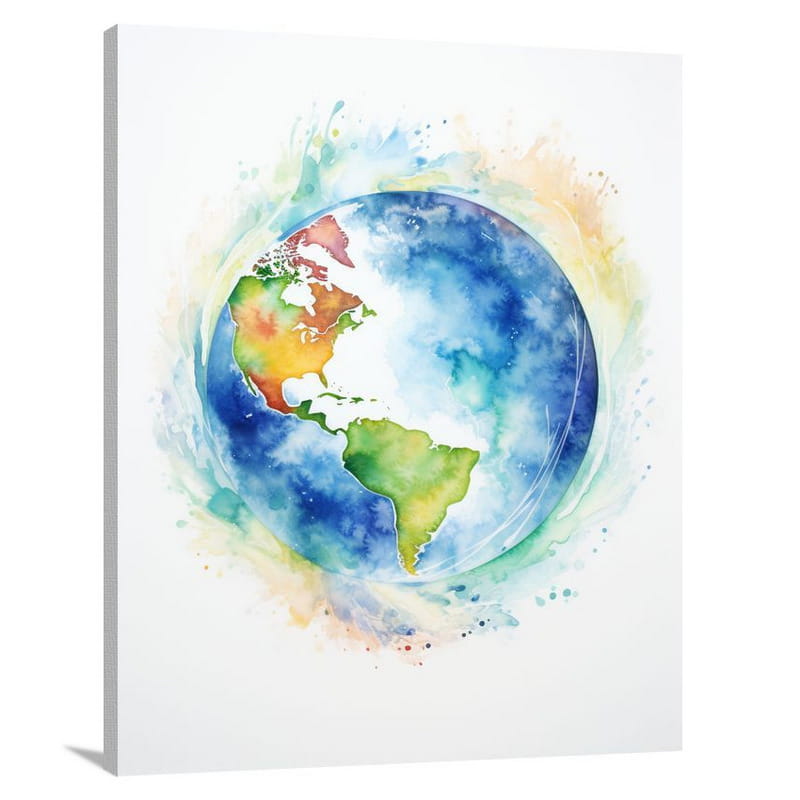 Celestial Symphony: Earth's Ethereal Aura - Canvas Print