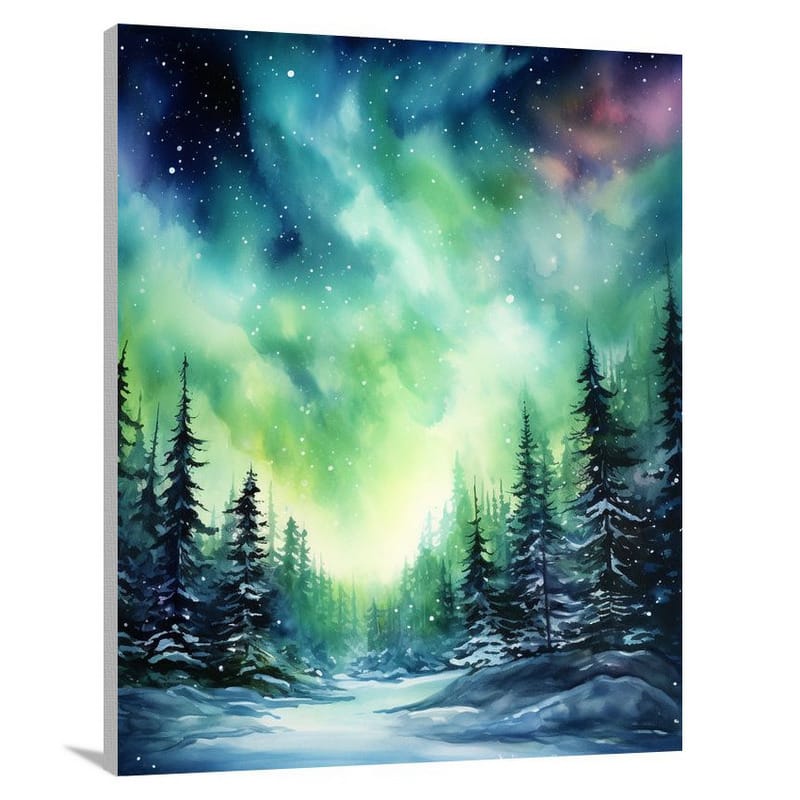 Celestial Symphony: Earth's Ethereal Auroras - Canvas Print