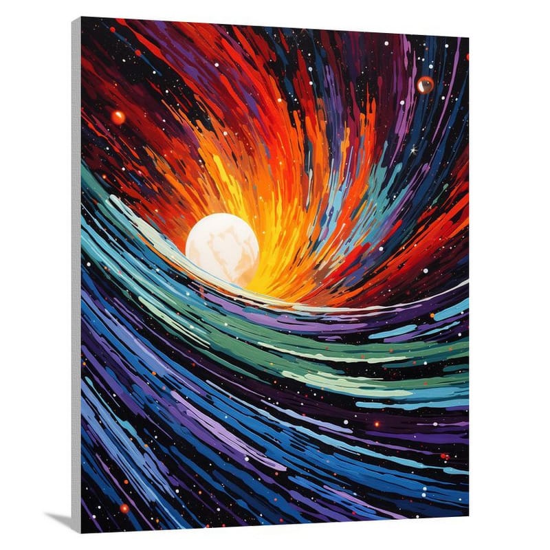 Celestial Symphony: Planet's Dance - Canvas Print