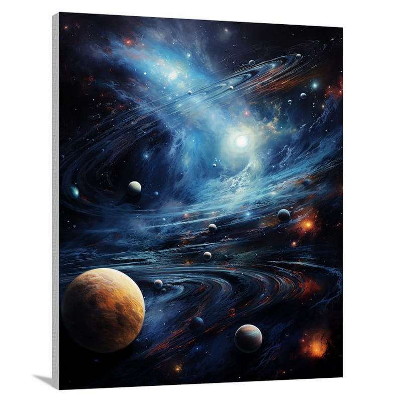 Celestial Symphony: Planet's Dance - Contemporary Art - Canvas Print