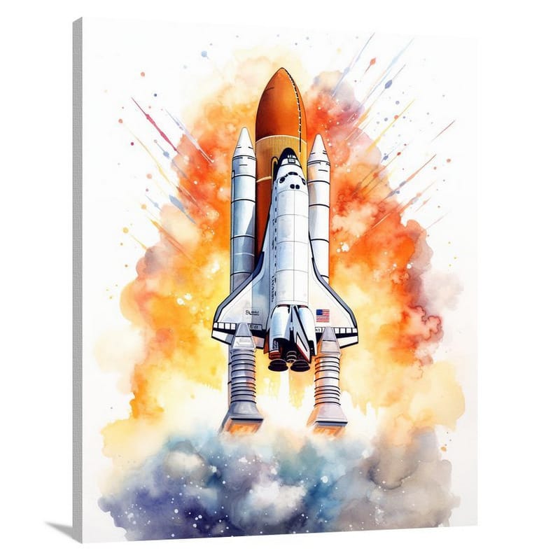 Celestial Symphony: Space Shuttle - Canvas Print