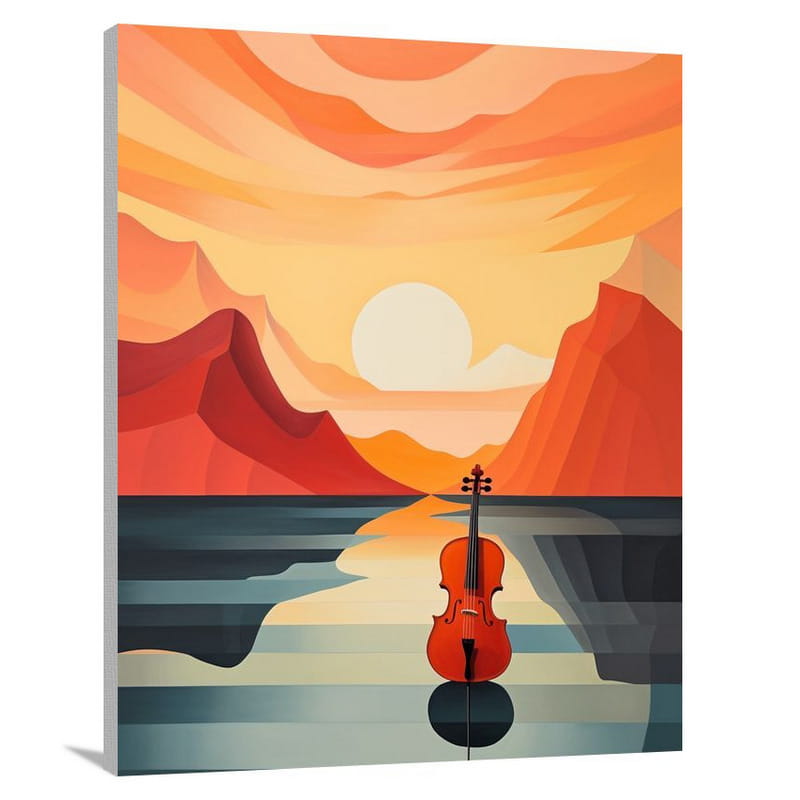 Cello's Melancholic Serenade - Canvas Print