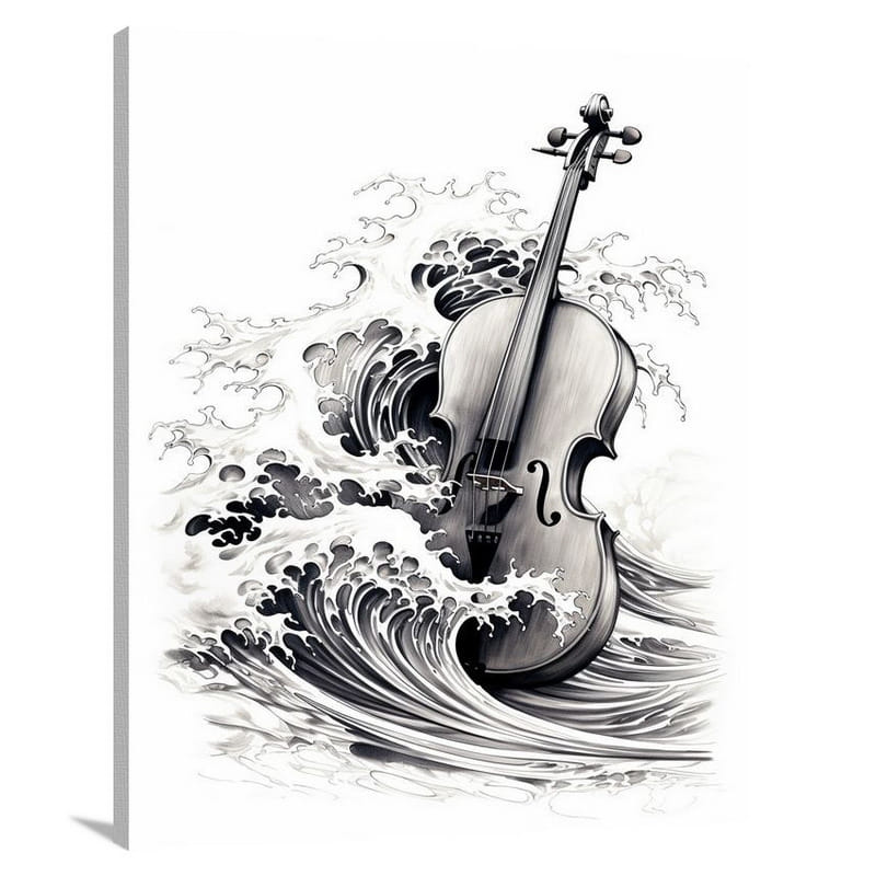 Cello's Melodic Tide - Canvas Print