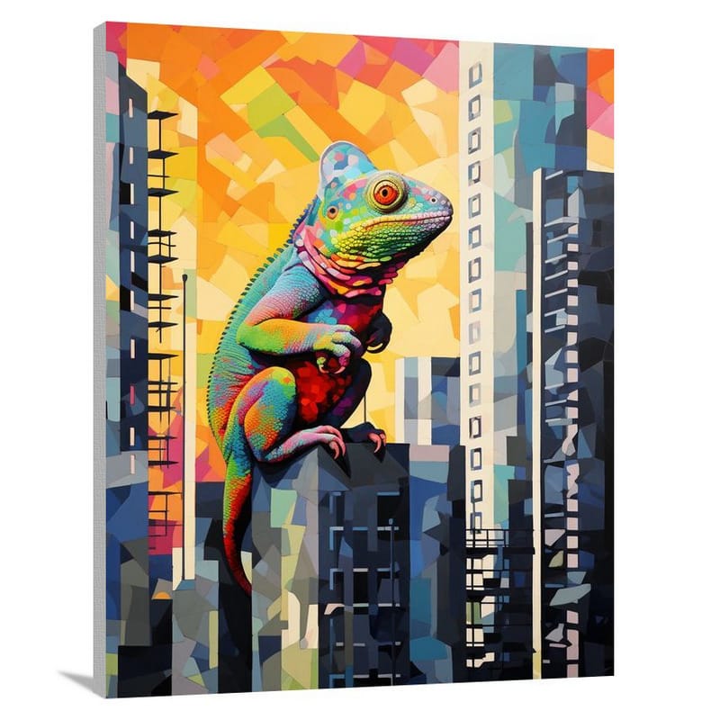 Chameleon Cityscape - Minimalist - Canvas Print