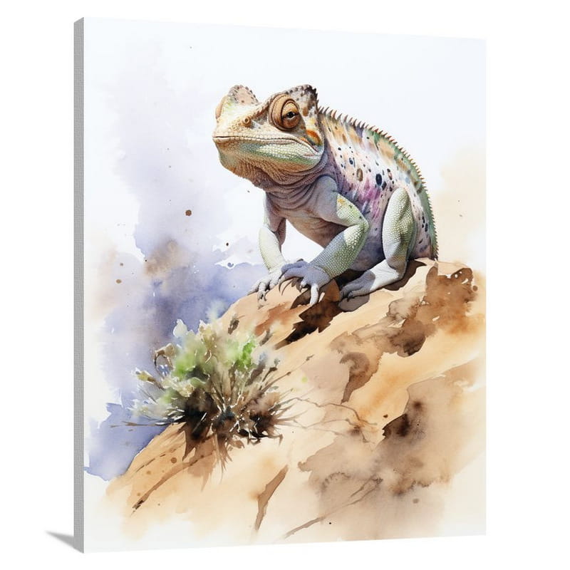 Chameleon's Resilience - Watercolor - Canvas Print