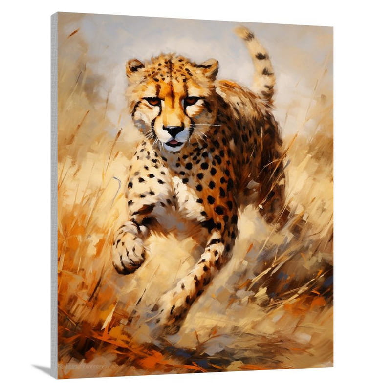 Cheetah's Golden Sprint - Canvas Print
