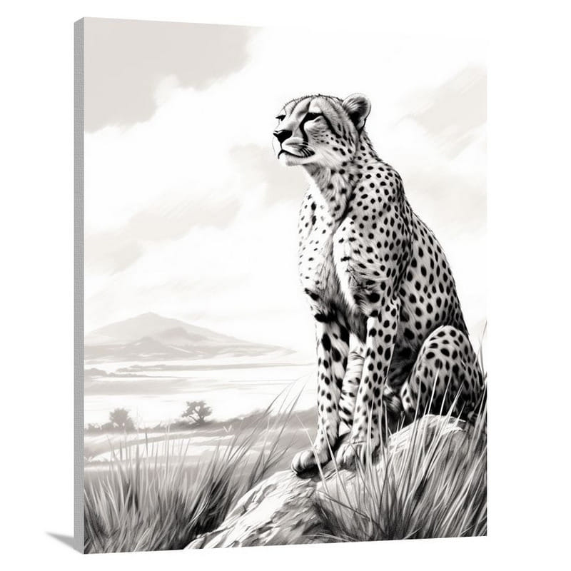Cheetah's Serene Sunset - Canvas Print