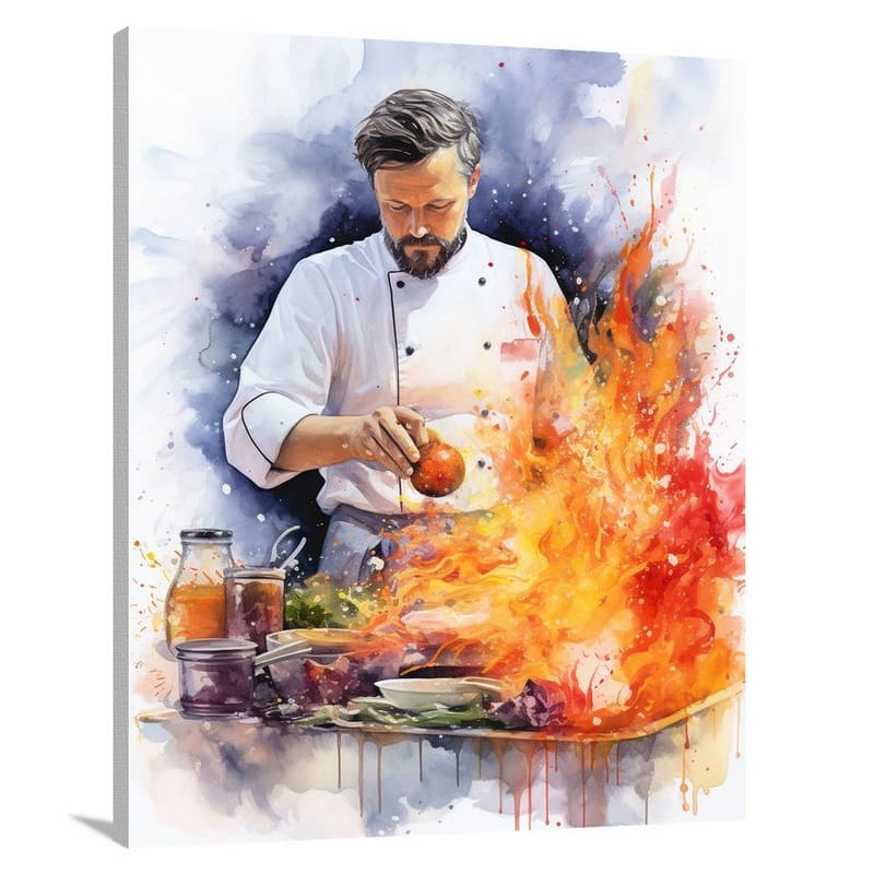 Chef's Fiery Spirit - Canvas Print