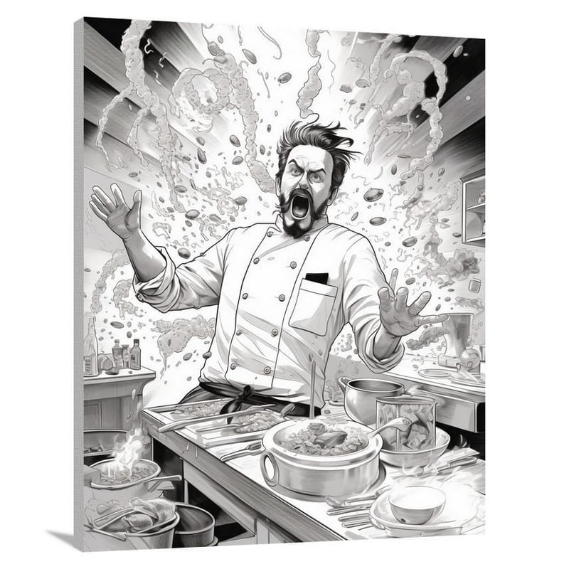 Chef's Perfection - Black And White - Canvas Print