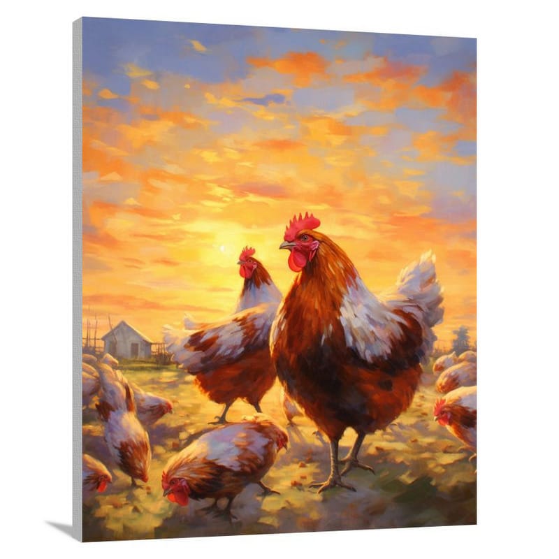 Chicken's Golden Domain - Canvas Print