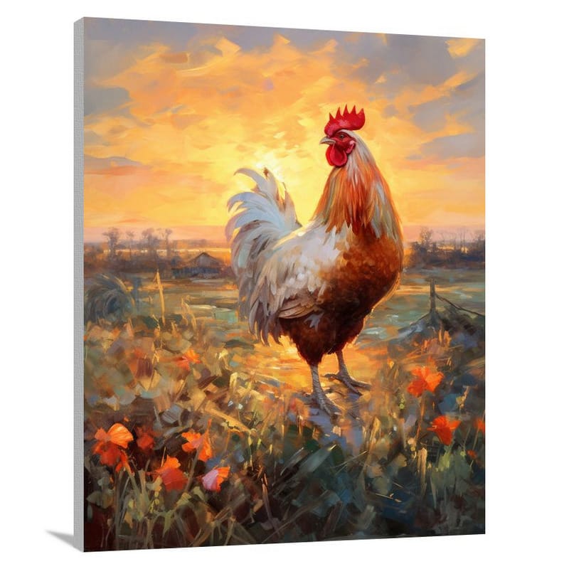 Chicken's Golden Domain - Impressionist - Canvas Print