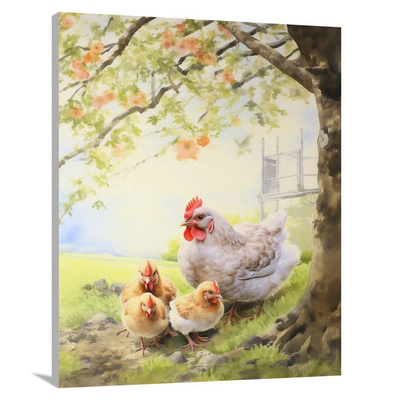 Chicken's Love and Shelter - Canvas Print