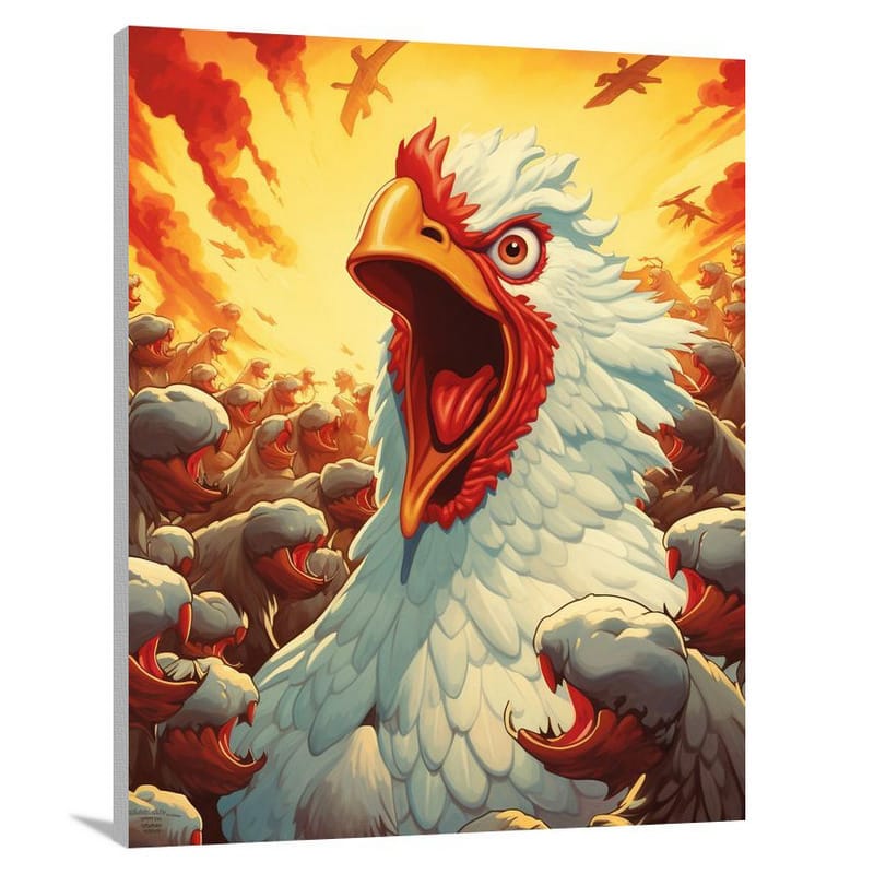 Chicken's Valor - Pop Art - Canvas Print
