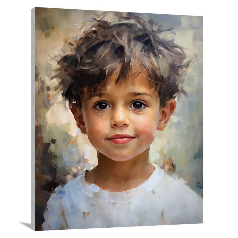 Child Portrait: Innocence Unveiled - Impressionist - Canvas Print