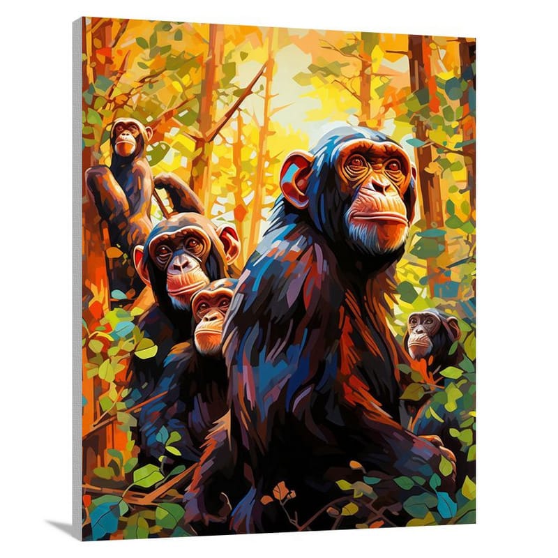 Chimpanzee Harmony - Pop Art - Canvas Print