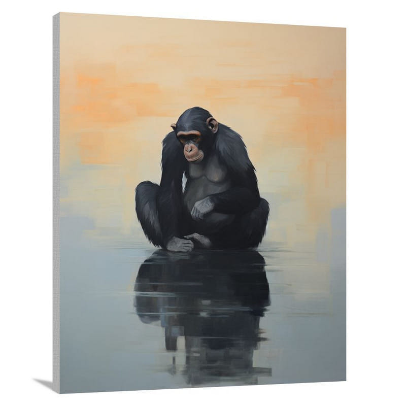 Chimpanzee Reflections - Canvas Print