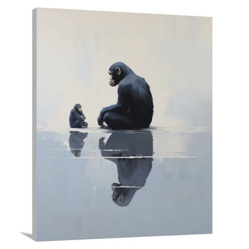 Chimpanzee's Reflection - Canvas Print