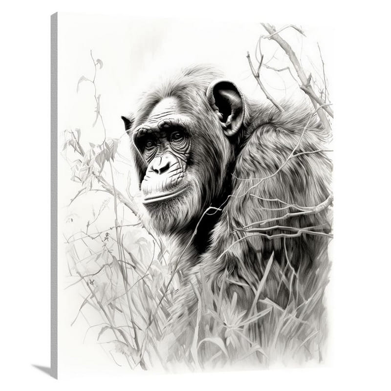 Chimpanzee's Vigilance - Canvas Print