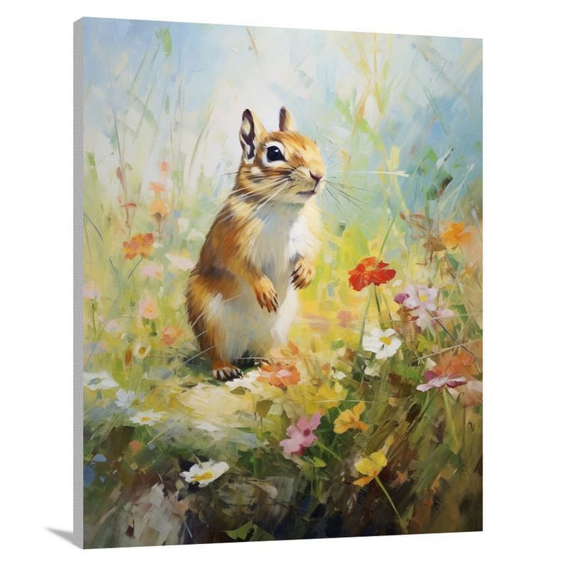 Chipmunk's Meadow - Impressionist - Canvas Print