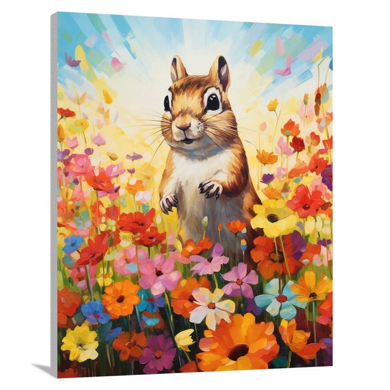 Chipmunk's Whimsical Farm Parade - Canvas Print