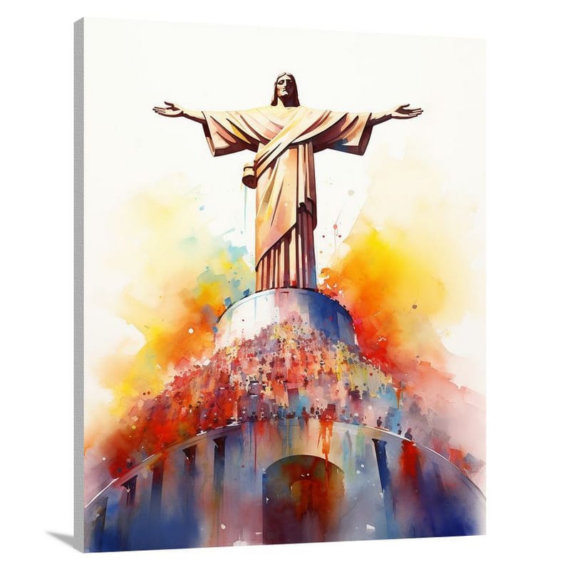 Christ the Redeemer's Enigma - Watercolor - Canvas Print