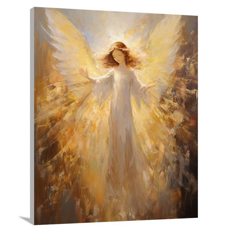 Christmas Angel: A Celestial Blessing - Impressionist - Canvas Print