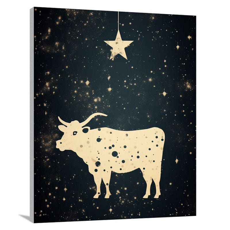 Christmas Cow: Celestial Constellation - Canvas Print