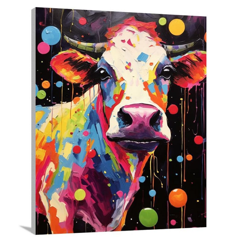 Christmas Cow: Festive Fiesta - Canvas Print