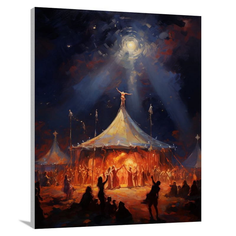 Circus Dance: A Starlit Spectacle - Canvas Print