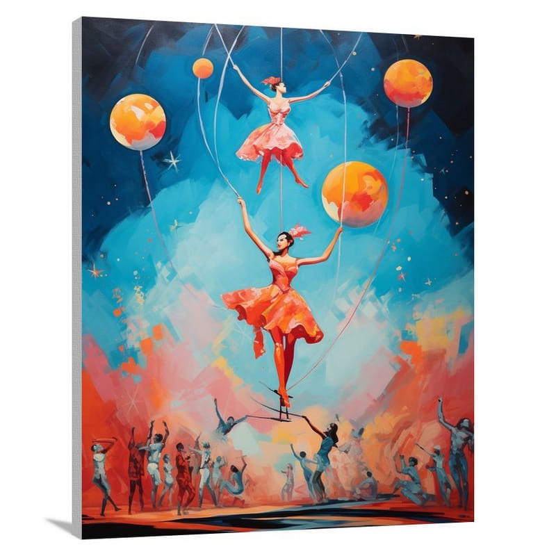 Circus Dance: Balancing Whimsy - Canvas Print