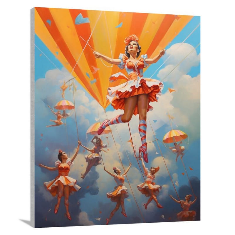 Circus Dance: Whimsical Elegance - Canvas Print
