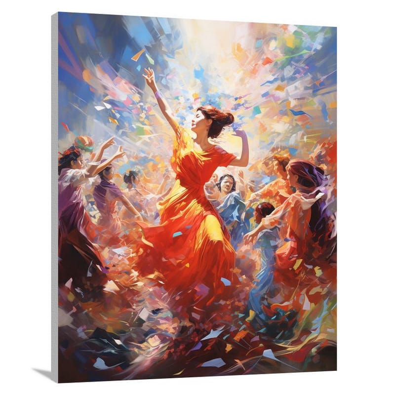 Circus Rhapsody: Dance of Vibrant Passion - Canvas Print