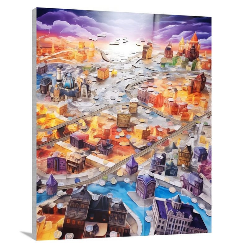 Cityscape Board Game - Canvas Print