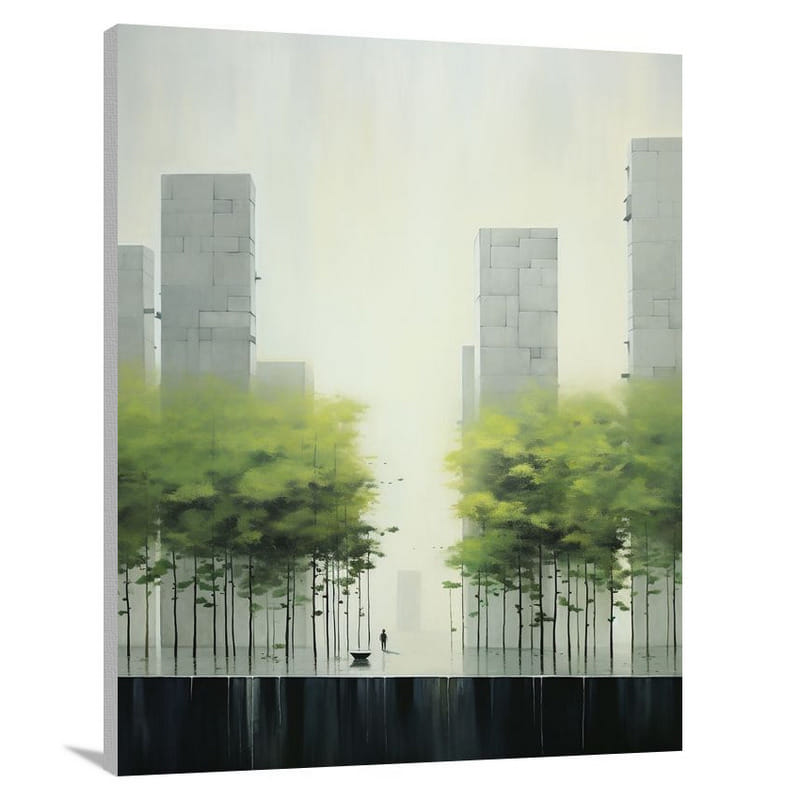 Cityscape Oasis - Minimalist - Canvas Print