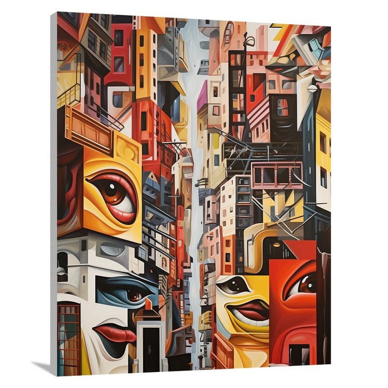 Cityscape Reflections - Pop Art - Canvas Print