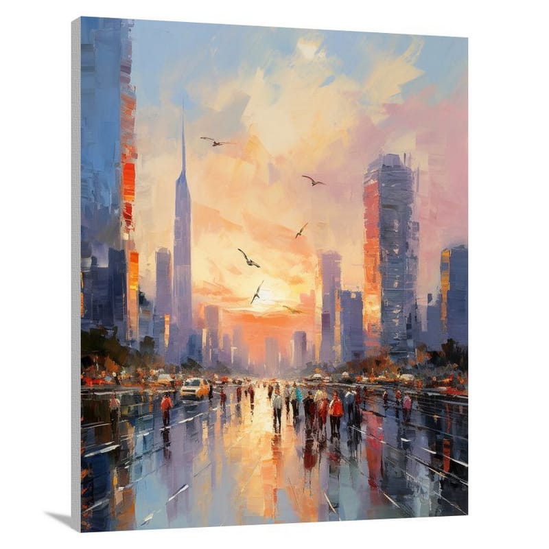 Cityscape Symphony - Impressionist - Canvas Print