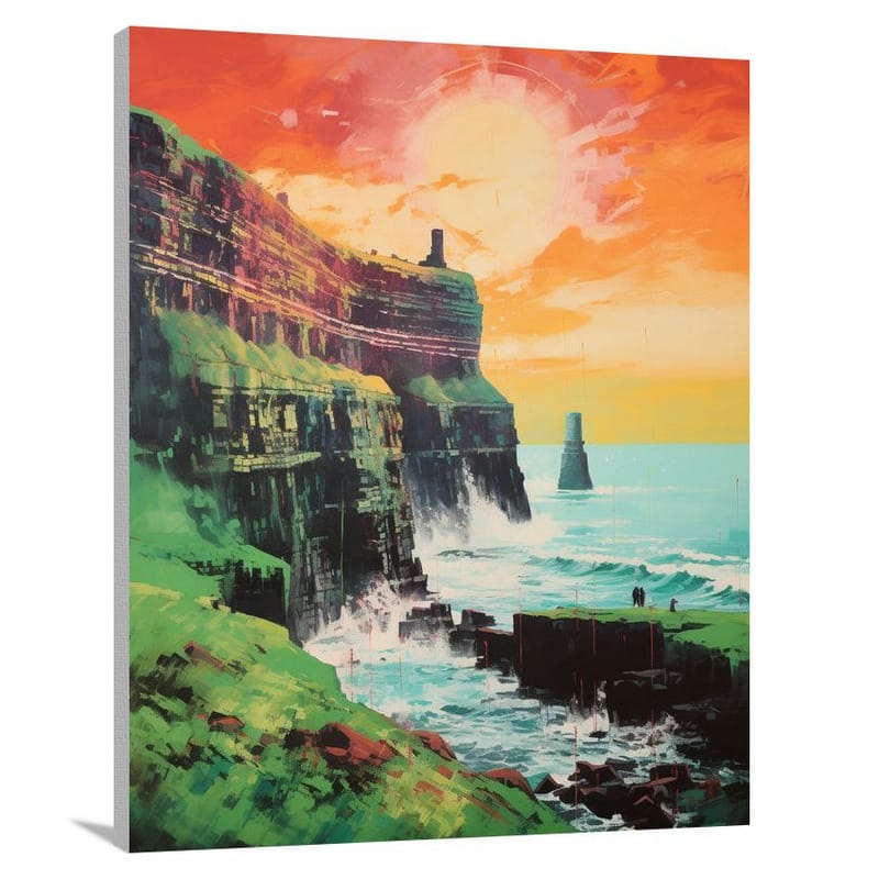 Cliffs of Moher Attractions: Mystical Aura - Pop Art - Canvas Print