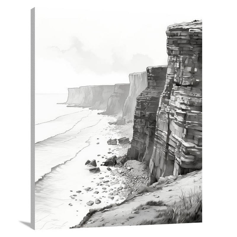 Cliffs of Moher - Black and White - Canvas Print