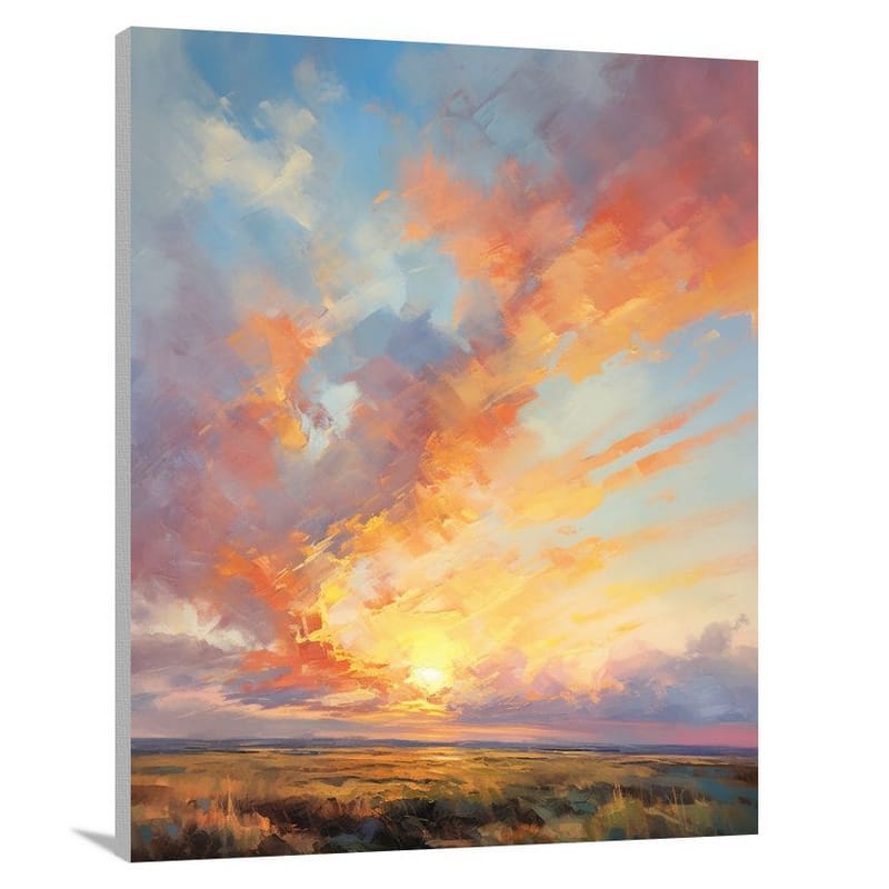Cloud's Fiery Embrace - Canvas Print