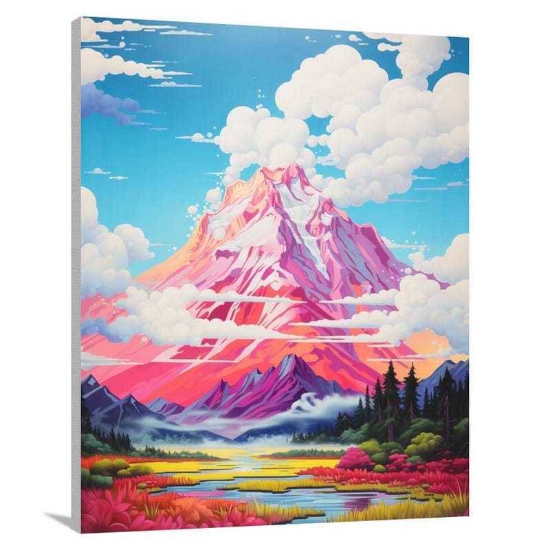 Cloudscape: Majestic Mountain Embrace - Canvas Print