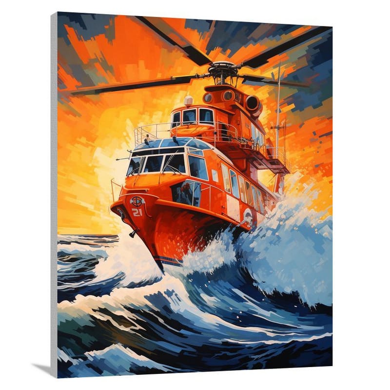 Coast Guard's Heroic Pursuit - Canvas Print