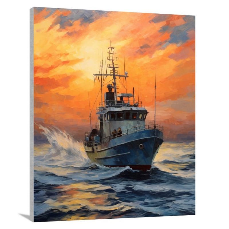 Coast Guard's Vigilance - Impressionist - Canvas Print
