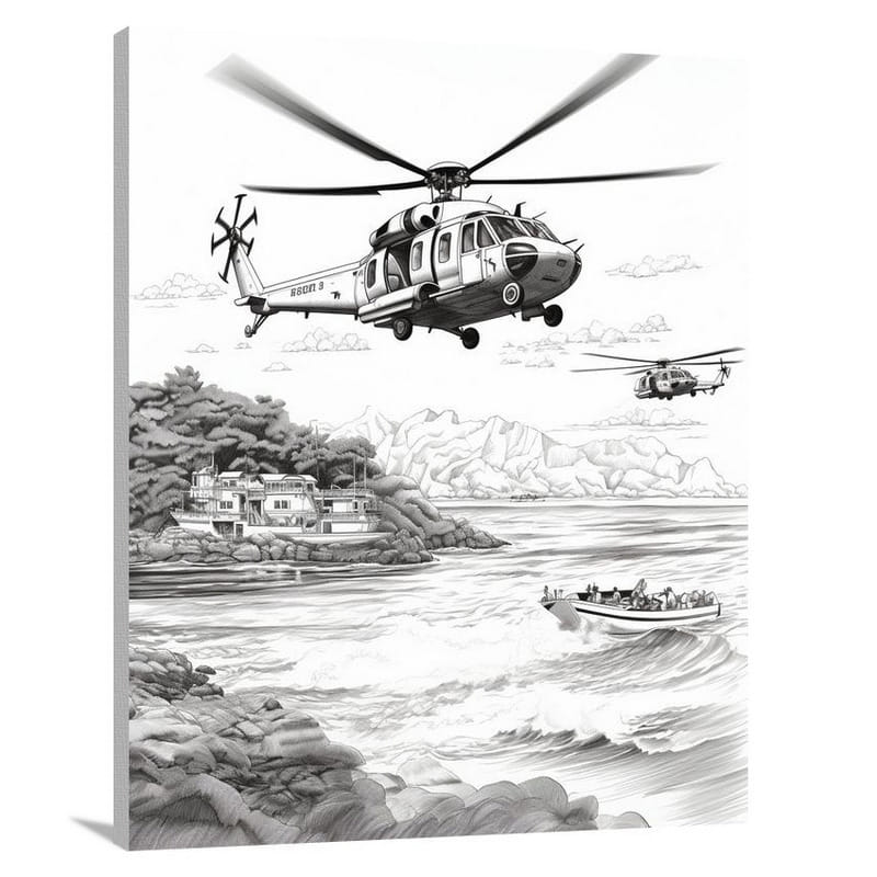 Coast Guard's Watchful Wings - Canvas Print